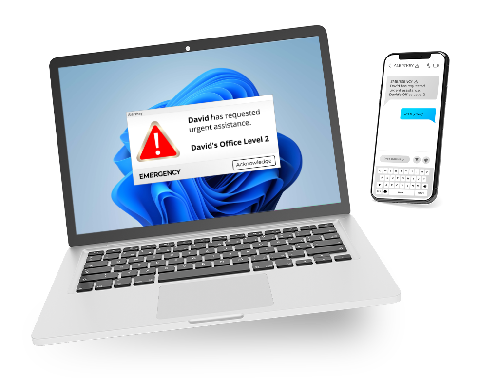 Alertkey on Laptop with Mobile